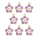 DZ0467-011: Zinc Charm 13x16mm Purple Flower 8PPK
