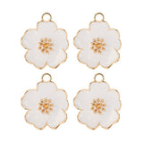 DZ0467-013: Zinc Charm 20x24mm White Flower 4PPK