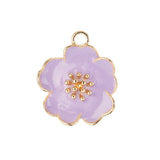 DZ0467-016: Zinc Charm 20x24mm Purple Flower 4PPK