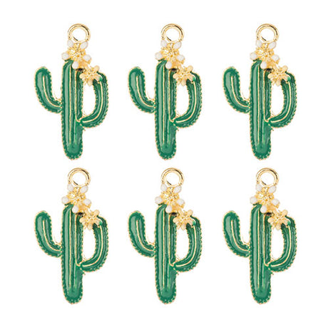 DZ0467-019: Zinc Charm 21x11mm Catus 6PPK