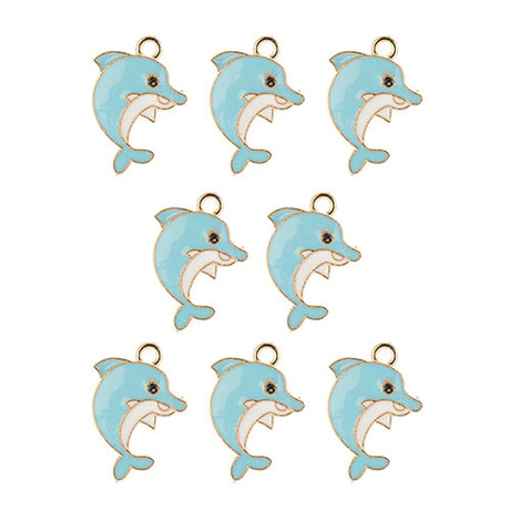DZ0467-020: Zinc Charm 21x16mm Dolphin 8PPK