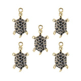 DZ0467-022: Zinc Charm 24x14mm Turtle Black 5PPK