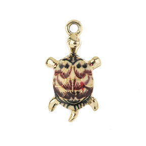 DZ0467-023: Zinc Charm 24x14mm Turtle Brown 5PPK