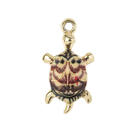 DZ0467-023: Zinc Charm 24x14mm Turtle Brown 5PPK