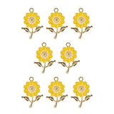 DZ0467-026: Zinc Charm 27x19.5mm Daisy Yellow 8PPK