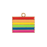 DZ0467-032: Zinc Charm 17.5x20mm Rainbow Flag 6PPK