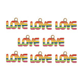DZ0467-033: Zinc Charm 12x22mm Rainbow Love 8PPK