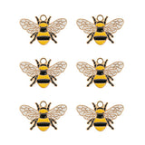 DZ0467-035: Zinc Charm 17x26mm Bee 6PPK