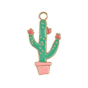 DZ0467-036: Zinc Charms 29x16mm Potted Catus - 10PPK