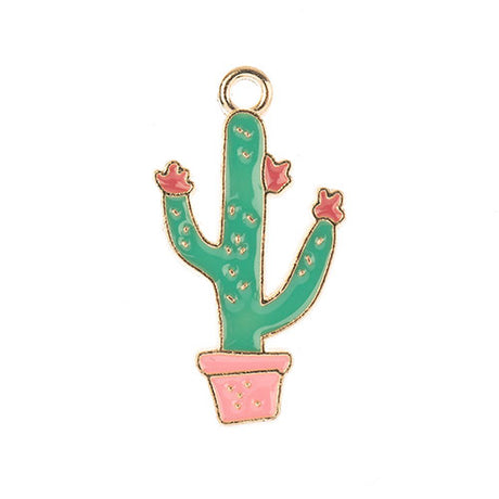 DZ0467-036: Zinc Charms 29x16mm Potted Catus - 10PPK