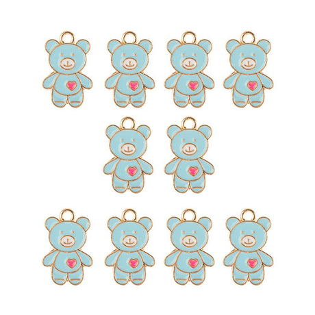 DZ0467-037: Zinc Charm 20x13mm Teddy Bear 10PPK