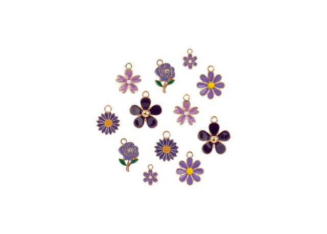 DZ0467-039: Sweet & PetiteCharm Set Purple Bouquet 12PPK