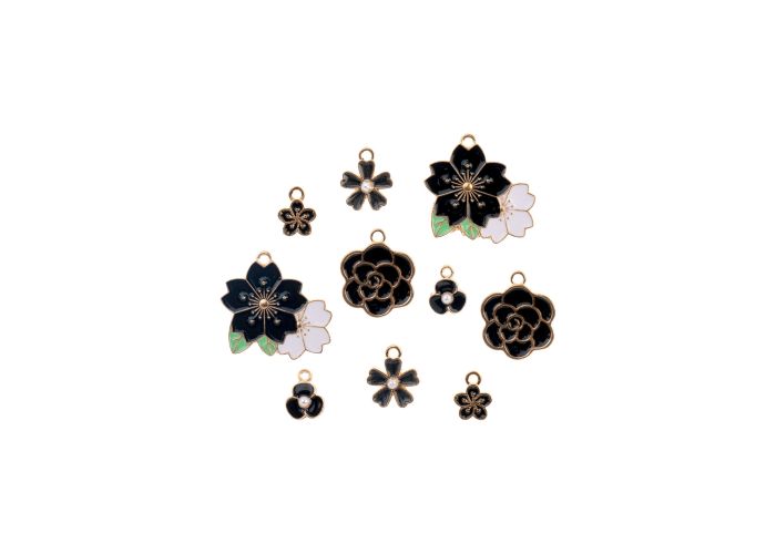 DZ0467-041: Sweet & PetiteCharm Set Black Bouquet 10PPK
