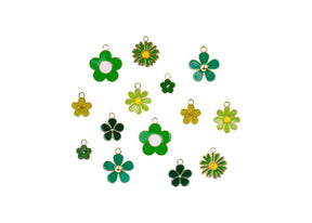 DZ0467-042: Sweet & PetiteCharm Set Green Bouquet 14PPK