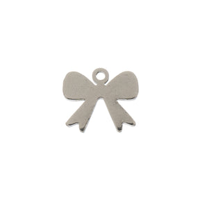 DZ0468-001: Zinc Charms 9.1x10mm Bow Silver - 10PPK