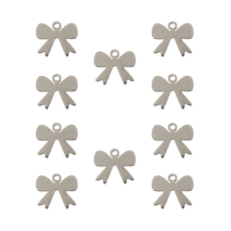 DZ0468-001: Zinc Charms 9.1x10mm Bow Silver - 10PPK