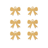 DZ0468-002: Steel Charm 9.1x10mm Bow GLD PLT 6PPK