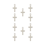DZ0468-005: Steel Charm 5.3x10mm Cross SPL 10PPK