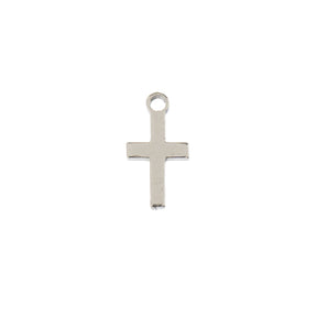 DZ0468-005: Steel Charm 5.3x10mm Cross SPL 10PPK