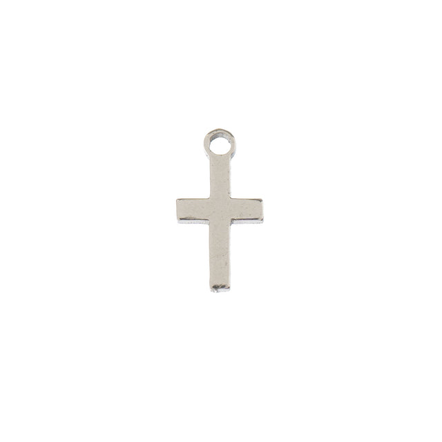 DZ0468-005: Steel Charm 5.3x10mm Cross SPL 10PPK
