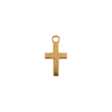 DZ0468-006: Steel Charm 5.3x10mm Cross GLD PLT 6PPK