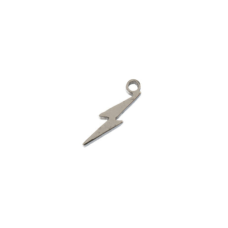 DZ0468-007: Zinc Charms 3.2x10.1mm Lightening Silver - 10PPK