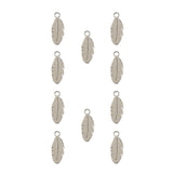 DZ0468-009: Steel Charm 4x10.7mm Feather SPL 10PPK