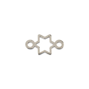 DZ0468-023: Zinc Charms 6.4x11.1mm Star Link Silver - 10PPK