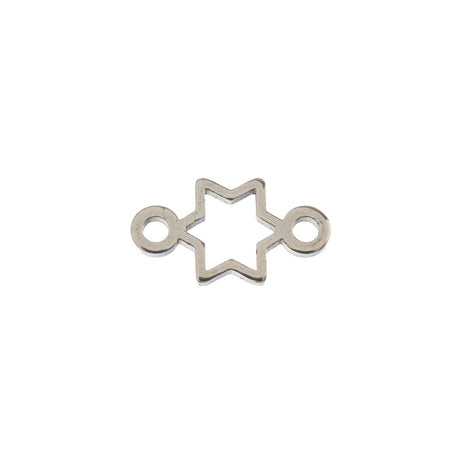 DZ0468-023: Zinc Charms 6.4x11.1mm Star Link Silver - 10PPK