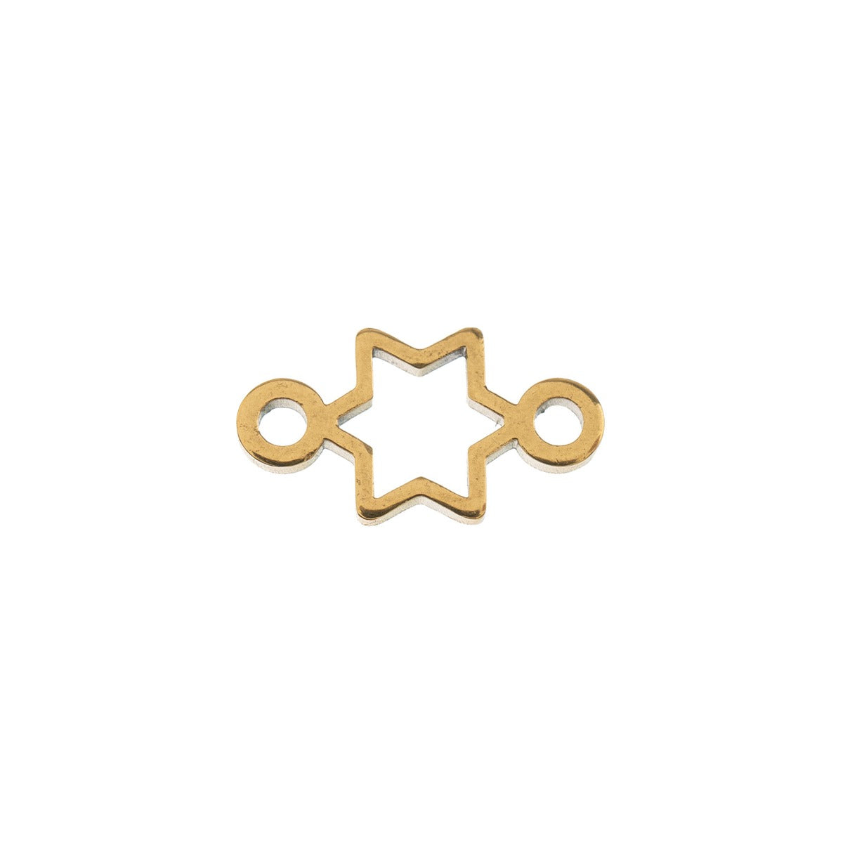 DZ0468-024: Zinc Charms 6.4x11.1mm Star Link Gold Plated - 10PPK
