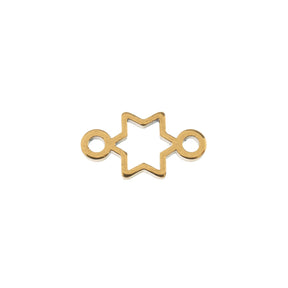 DZ0468-024: Zinc Charms 6.4x11.1mm Star Link Gold Plated - 10PPK