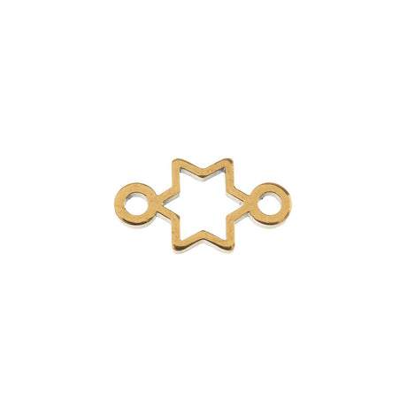 DZ0468-024: Zinc Charms 6.4x11.1mm Star Link Gold Plated - 10PPK