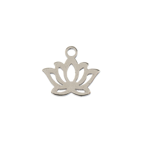 DZ0468-027: Steel Charm 10x9mm Water Lily SPL 10PPK