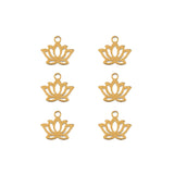 DZ0468-028: Steel Charm 10x9mm Water Lily GLD PLT 6PPK