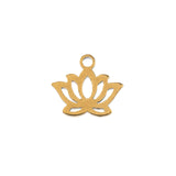 DZ0468-028: Steel Charm 10x9mm Water Lily GLD PLT 6PPK