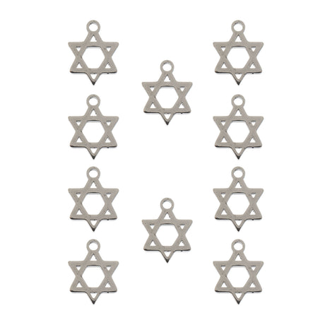 DZ0468-031: Steel Charm 8.7x11.2mm Star of David SPL 10PPK
