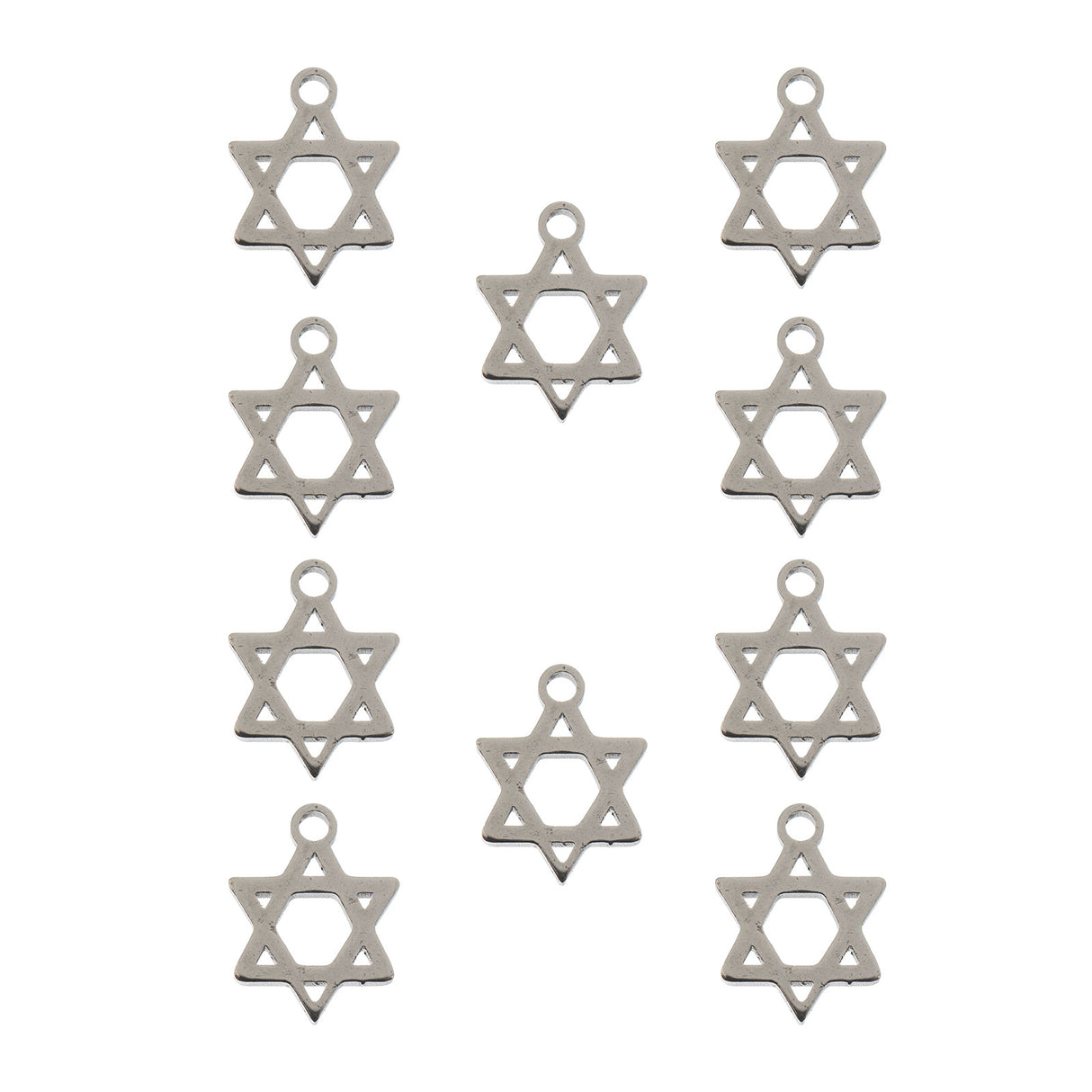 DZ0468-031: Steel Charm 8.7x11.2mm Star of David SPL 10PPK