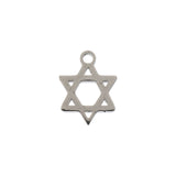 DZ0468-031: Steel Charm 8.7x11.2mm Star of David SPL 10PPK