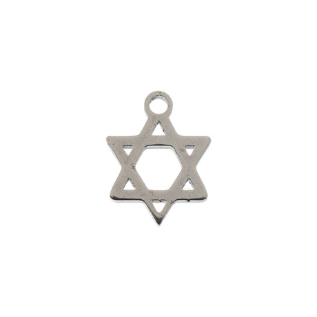 DZ0468-031: Steel Charm 8.7x11.2mm Star of David SPL 10PPK