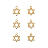 DZ0468-032: Steel Charm 8.7x11.2mm Star of David GLD PLT 6Pc