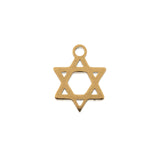 DZ0468-032: Steel Charm 8.7x11.2mm Star of David GLD PLT 6Pc
