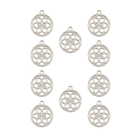 DZ0468-035: Steel Charm 9.1x10.5mm Dreamcatcher SPL 10PPK