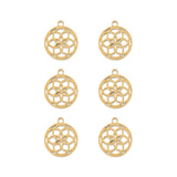 DZ0468-036: Steel Charm 9.1x10.5mm Dreamcatcher GLD PLT 6PPK