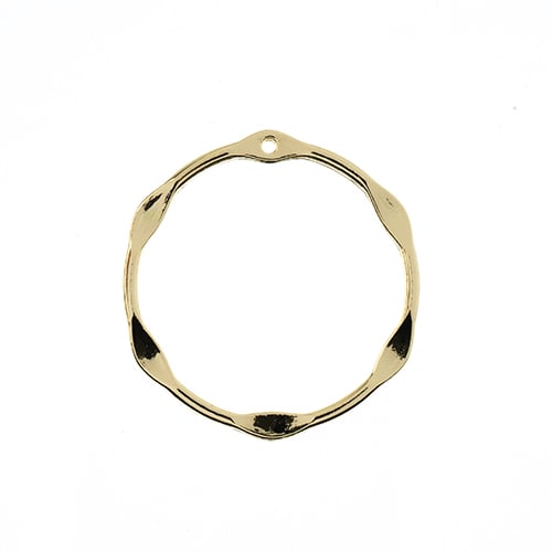 DZ1405-05: Beadwork Findings Gold Pendant Circle 33mm 3PPK