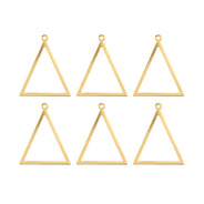 DZ1405-37: Beadwork Findings Gold Pendant Triangle 27.5x34.5mm 6PPK