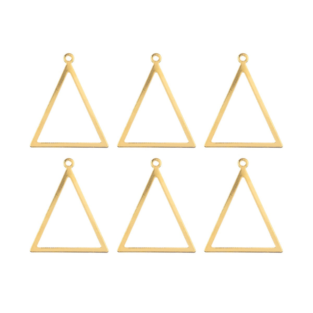  DZ1405-37: Beadwork Findings Gold Pendant Triangle 27.5x34.5mm 6PPK