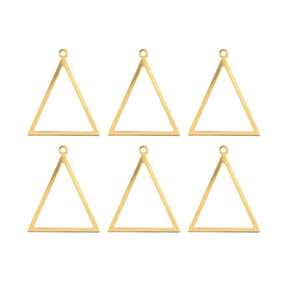  DZ1405-37: Beadwork Findings Gold Pendant Triangle 27.5x34.5mm 6PPK