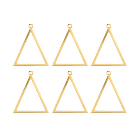 DZ1405-37: Beadwork Findings Gold Pendant Triangle 27.5x34.5mm 6PPK