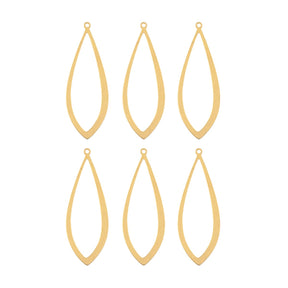  DZ1405-39: Beadwork Findings Gold Pendant Drop 13x37mm 6PPK