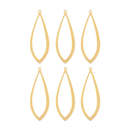  DZ1405-39: Beadwork Findings Gold Pendant Drop 13x37mm 6PPK